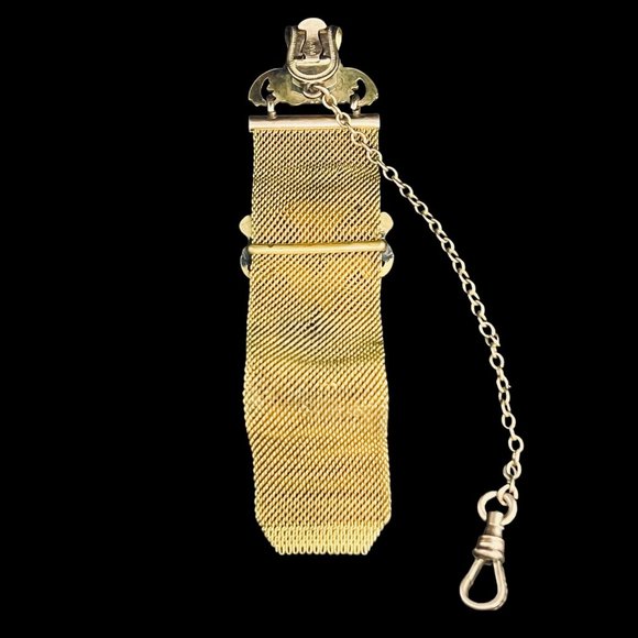 Antique Lion Watch FOB With Pink And Clear Rhinestones (4667) - Picture 7 of 7